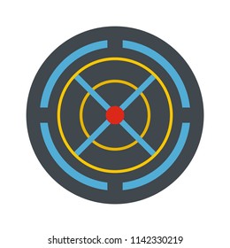 Red gun aim icon. Flat illustration of red gun aim vector icon for web isolated on white