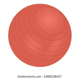 Balón de gimnasia roja. ilustración vectorial