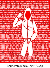 Red hacker vector art