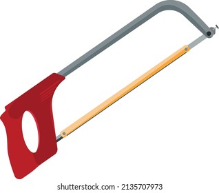 Red hacksaw, illustration, vector on a white background.