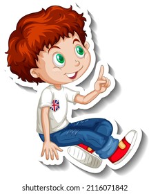 Red hair boy cartoon character illustration