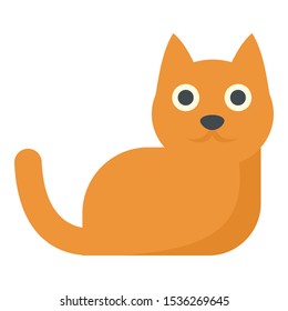 Red hair cat icon. Flat illustration of red hair cat vector icon for web design