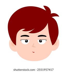 Red hair. children avatars. kids emoticon element stock