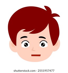 Red hair. children avatars. kids emoticon element stock