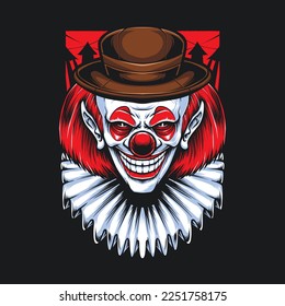 red hair clown for clothing design