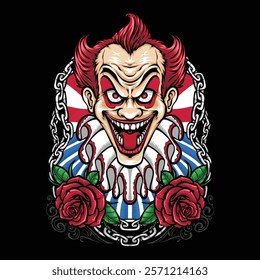 red hair clown vector illustration