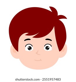 Red hair. Colorful flat vector emoticon face illustration isolated on white background