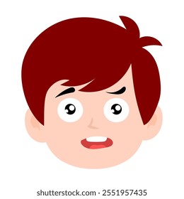 Red hair. cryong expression face boy cartoon