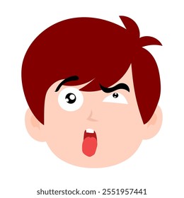 Red hair. cryong expression face boy cartoon