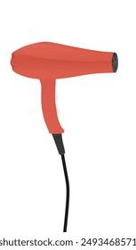 Red  hair dryer. vector illustration