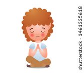 Red hair girl of christianity religion offer prayer