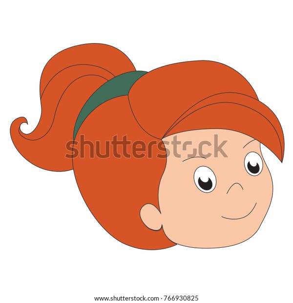 Red Hair Girl Head Face Hairstyle Stock Vector Royalty Free