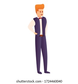 Red hair groom icon. Cartoon of red hair groom vector icon for web design isolated on white background
