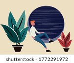 Red hair guy sitting on the window of a spaceship while traveling at speed of light