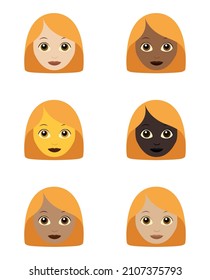 Red hair person woman illustration vector emoji