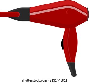 Red hairdryer, illustration, vector on a white background.