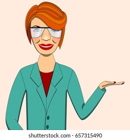 Red haired business lady