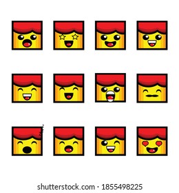 Red haired cute face stock illustration design