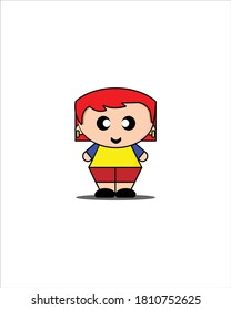 Red haired cute little boy mascot vector illustration. Great for a festival design asset