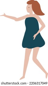 red haired girl vector illustration