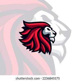 Red Haired King Lion Vector Mascot