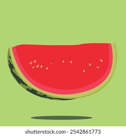 red half watermelon slice vector illustration