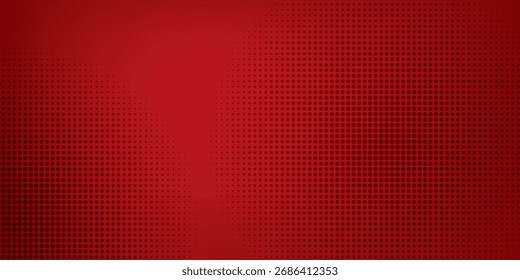 Red Halftone Abstract Background with Gradient Dots Pattern