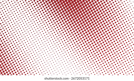 Fondo abstracto de semitono rojo con patrón de puntos moderno para Diseño gráfico y Fondo de pantalla digital