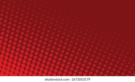 Red halftone abstract background with modern dots pattern for graphic design and digital wallpaper