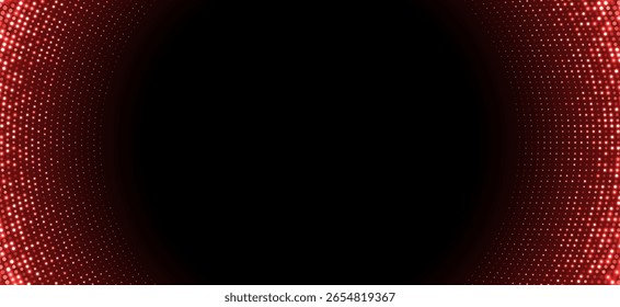 Roter Halbtonhintergrund, abstrakte glitzernde Punkte, Hintergrund, Disco-Textur, glänzendes Konfetti-Banner.