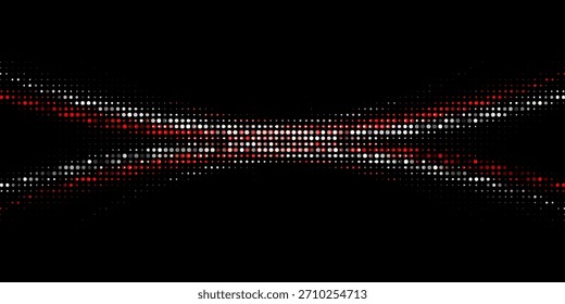 Red halftone background, abstract glittering dots backdrop, disco texture design, shiny confetti banner.