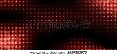 Red halftone background, abstract glittering dots backdrop, disco texture design, shiny confetti banner.