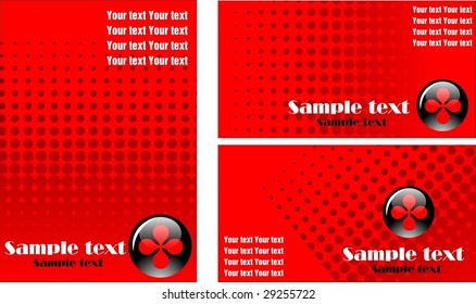 red halftone business card vector