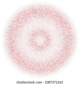 Red halftone circles, dots pattern, vector, grunge. Comic texture background. Monochrome half-tone. Circle halftone Dots, colorful geometric gradient for pop art designs.