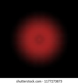 Red halftone circles, dots pattern, vector, grunge. Comic texture background. Monochrome half-tone. Circle halftone Dots, colorful and black geometric gradient for pop art designs.