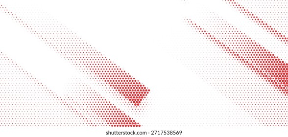 Fundo de onda diagonal de ponto de meio-tom vermelho com contraste em negrito Ilustração vetorial