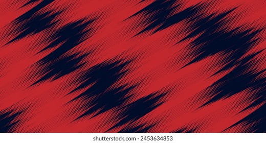 Red halftone dots blue color pattern gradient grunge texture background. Dot pop art comic sport style vector illustration. Eps10