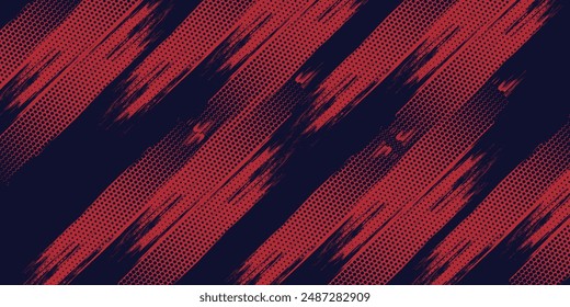 Roter Halbton Punkte blaue Farbmuster Farbverlauf Grunge Textur Hintergrund. Dot Pop Art Comic Sport Stil Vektorillustration Vektorgrafik Grunge Rot Abstakt