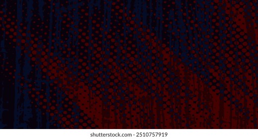 Red halftone dots blue color pattern gradient grunge texture background. Dot pop art comic sport style
