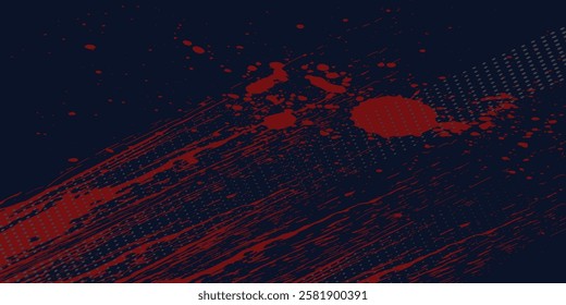 Red halftone dots blue color pattern gradient grunge texture background. Dot pop art comic sport