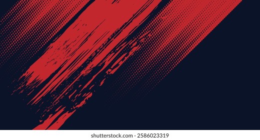 Red halftone dots blue color pattern gradient grunge texture background. Dot pop art comic sport style dots grunge arts background