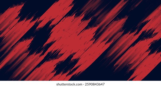 Red halftone dots blue color pattern gradient grunge texture background. Dot pop art comic sport 