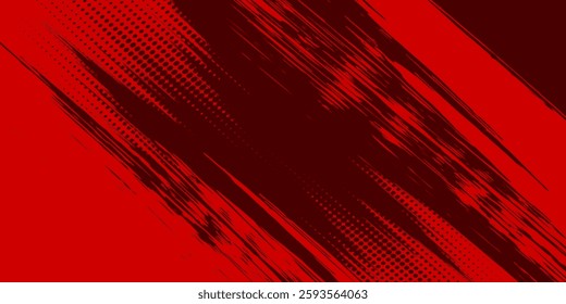 Red halftone dots blue color pattern gradient grunge texture background. Dot pop art comic sport style vector illustration. Eps10