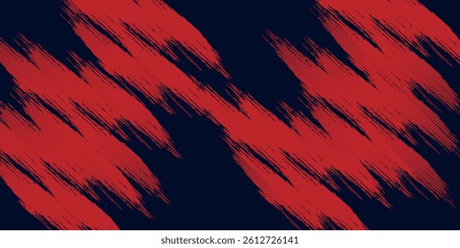 Red halftone dots blue color pattern gradient grunge texture background. Dot pop art comic sport style vector illustration