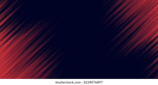 Red halftone dots blue color pattern gradient grunge texture background. Red halftone dot pop art comic style vector illustration, eps10.
