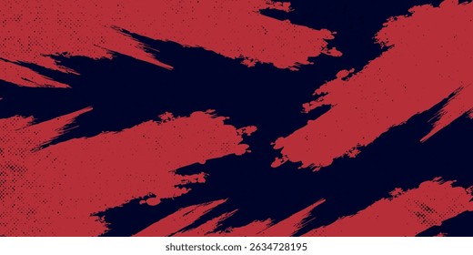 Meio-tom vermelho pontos cor azul padrão gradiente gradiente textura fundo. ilustração do vetor do estilo do esporte da arte pop. Eps10