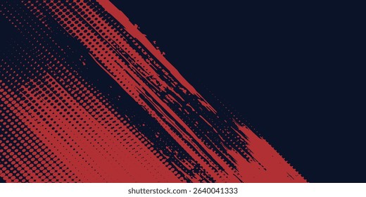 Red halftone dots blue color pattern gradient grunge texture background. Dot pop art comic sport style  modern arts