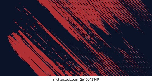 Red halftone dots blue color pattern gradient grunge texture background. Dot pop art comic sport style  modern arts