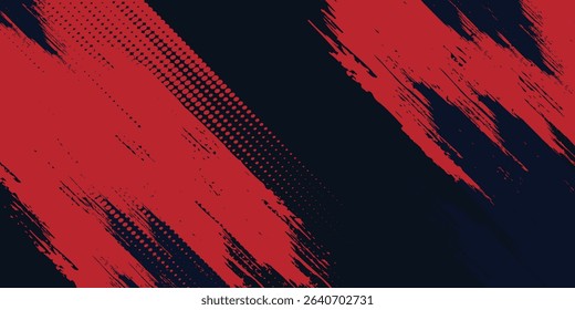 Red halftone dots blue color pattern gradient grunge texture background. Dot pop art comic sport style  modern background