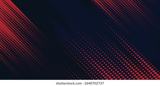 Red halftone dots blue color pattern gradient grunge texture background. Dot pop art comic sport style  modern background